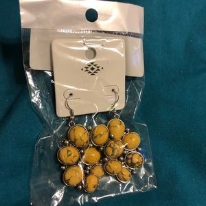 Mustard Squash Flower Earrings